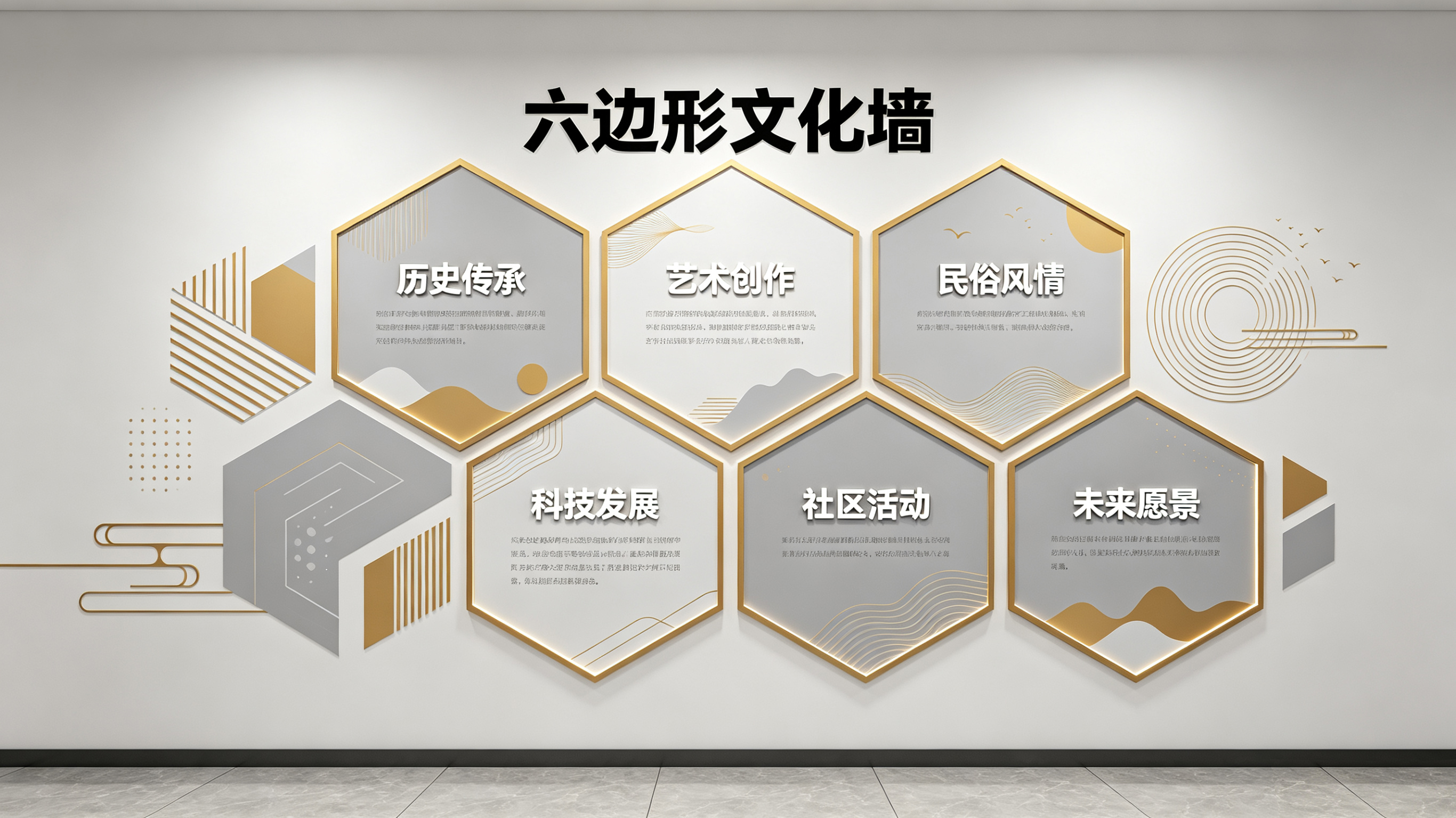 汝阳企业文化墙 | 六边形信息美学